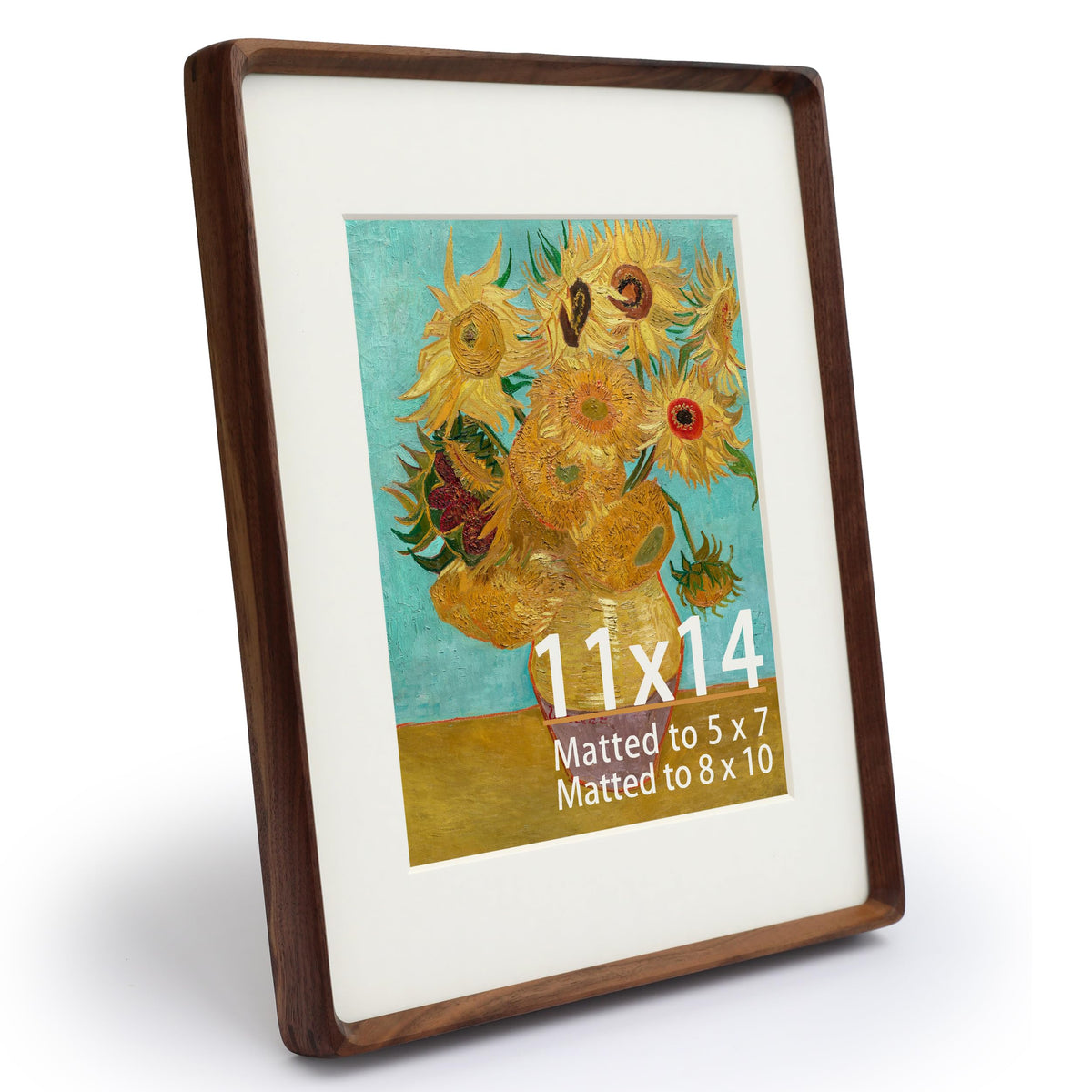 Wooden Picture Frames, 2.5x3.5 Small Polaroid Picture Frame Matted to 2x3 with Plexiglass, Teak Solid Natural Wood Tiny Photo Frame, For TableTop and Wall Mounting