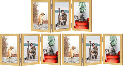 TOFOREVO 3 5x7 Picture Frame Black Triple Wooden Hinged Photo Frame