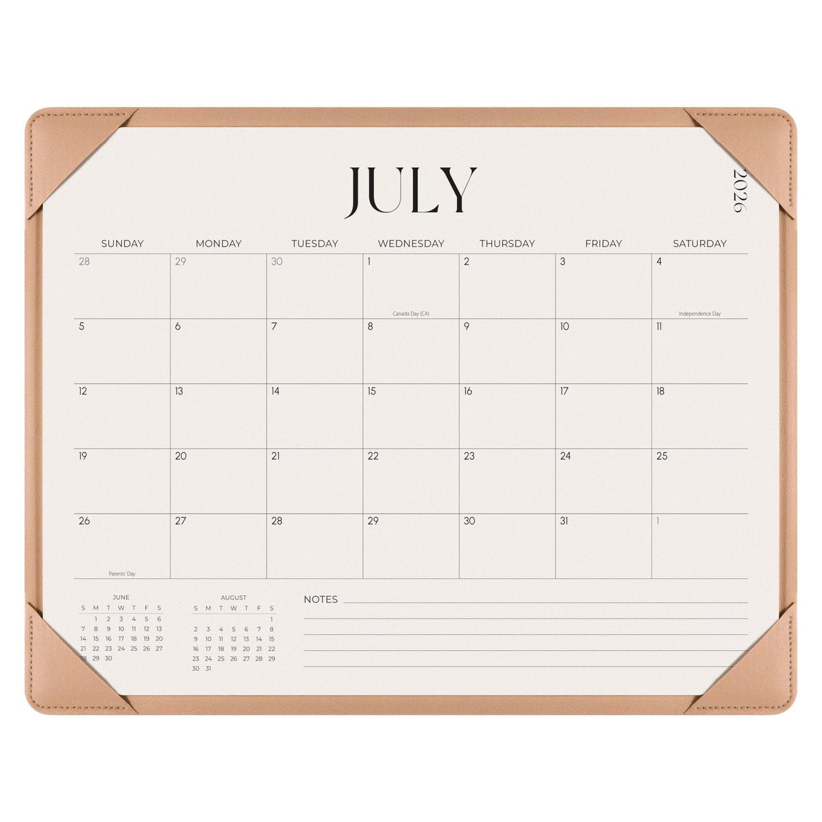 Simplified Desk Calendar 2026-2027 with Desktop Mat, Desk Pad Calendar from July 2026 to December 2027, 14 x 11 Inch, Desk Blotter Calendar for Home Office and School, Easy Planning, Black