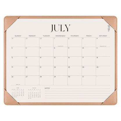 Simplified Desk Calendar 2026-2027 with Desktop Mat, Desk Pad Calendar from July 2026 to December 2027, 14 x 11 Inch, Desk Blotter Calendar for Home Office and School, Easy Planning, Black