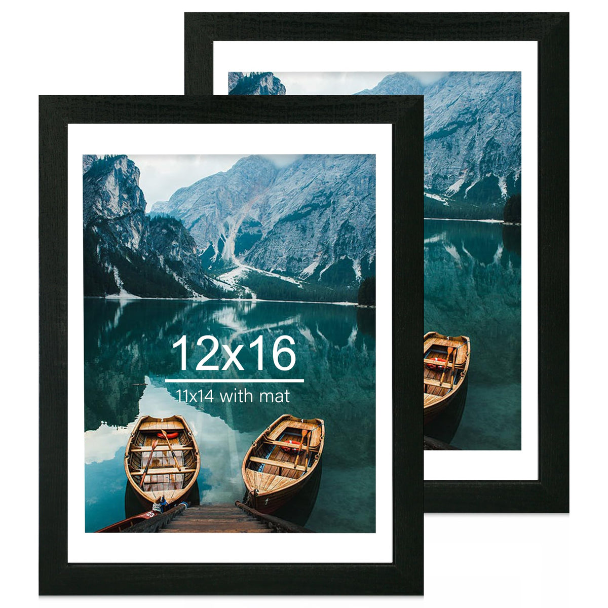 Hongkee 8x11 Picture Frame Set of 2, Real Glass, Rustic Brown Wood Frame