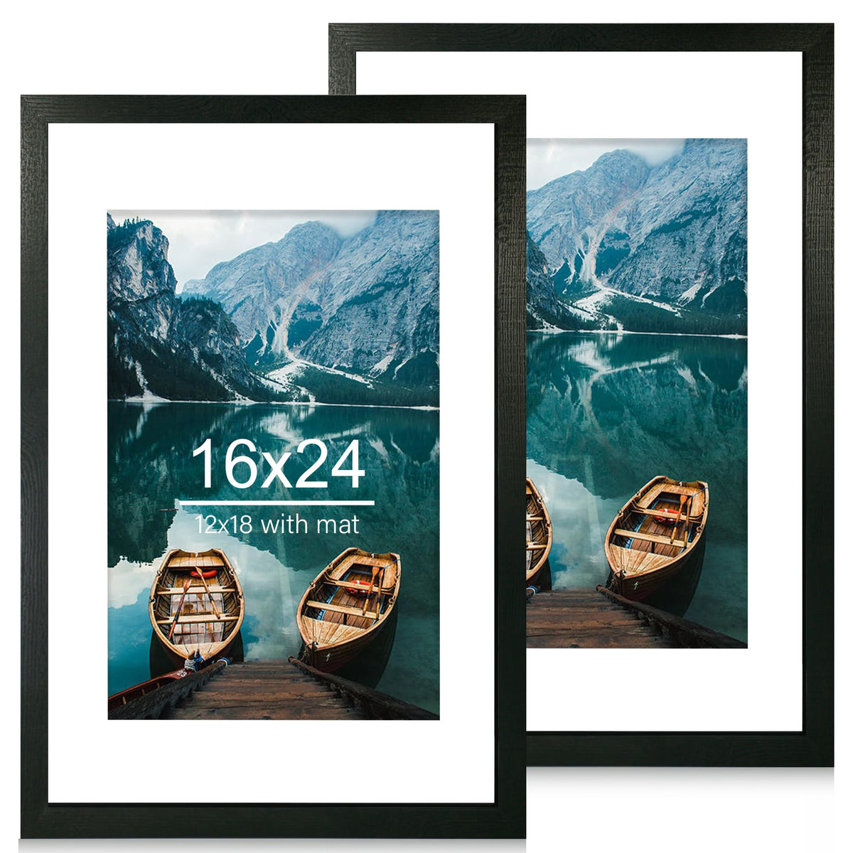 Hongkee 8x11 Picture Frame Set of 2, Real Glass, Rustic Brown Wood Frame