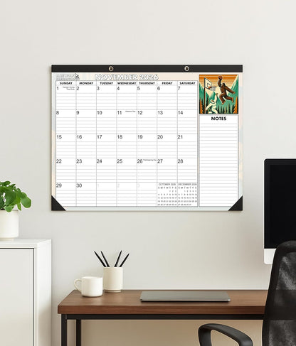 School Year January 2026- June 2027 Monthly Desktop Calendar Large Bigfoot Themed 2026 | 22"x17" | August 2026 - June 2027 | Large Teacher Desk Calendar Desk Calendar Mat Desk Pad