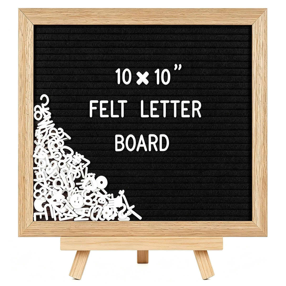 10x10" Felt Board Felt Letter Board, Changeable Message Board Word Board Letter Board Sign Bulletin Board 170 Letters with Stand, Pregnancy Announcements Baby Announcement Sign, Valentines Day Gifts Letterboard (Black)