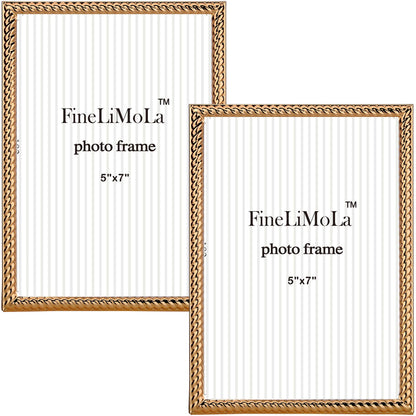5x7'' Silver Rope Design Metal Picture Frames with Hi Quality Velvet Backing and Real Glass Front,Silver Photo Frame 7x5'' for Desktop Display Or Wall Hanging