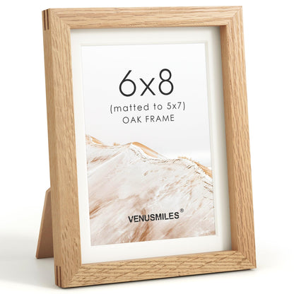 4x6 Picture Frame, USA-Sourced Natural Maple Wood Photo Collage Frame with HD Tempered Glass, Modern Simple 4 x 6 Wooden Frame Matted to 3.5x5, Gallery Wall Frames for Art, Wall or Tabletop Display