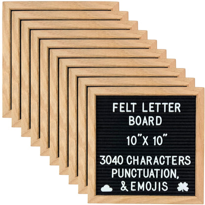 Black Felt Letter Board | Classy Dark Stained Wooden Frame with White Letters | Premium Changeable Sign Boards for Home Decor Motivational Quotes Baby Announcement Price List Message Letterboard With