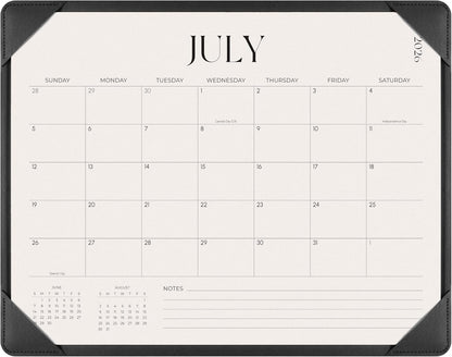 Simplified Desk Calendar 2026-2027 with Desktop Mat, Desk Pad Calendar from July 2026 to December 2027, 14 x 11 Inch, Desk Blotter Calendar for Home Office and School, Easy Planning, Black