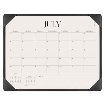 Simplified Desk Calendar 2026-2027 with Desktop Mat, Desk Pad Calendar from July 2026 to December 2027, 14 x 11 Inch, Desk Blotter Calendar for Home Office and School, Easy Planning, Black