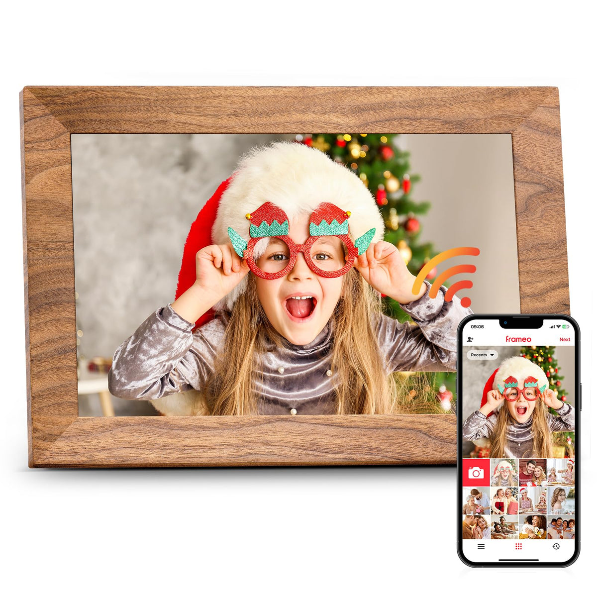 Frameo Digital Picture Frame,10.1" Electronic Photo Frames WiFi, 32GB