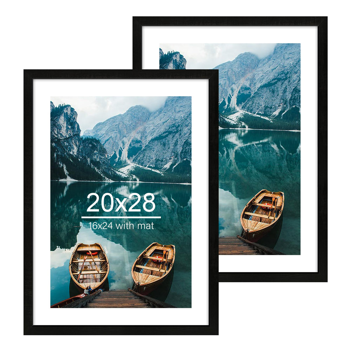 Hongkee 8x11 Picture Frame Set of 2, Real Glass, Rustic Brown Wood Frame