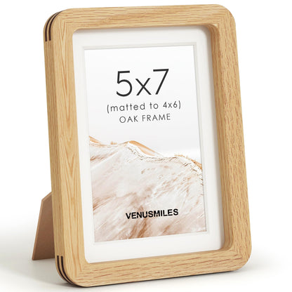 4x6 Picture Frame, USA-Sourced Natural Maple Wood Photo Collage Frame with HD Tempered Glass, Modern Simple 4 x 6 Wooden Frame Matted to 3.5x5, Gallery Wall Frames for Art, Wall or Tabletop Display