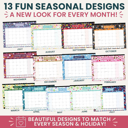 bloom daily planners Desk Calendar 2026-2027 - Academic Year Large Wall Calendar (July 2026 - July 2027) - 21” x 16” Desktop & Hanging Monthly Planner with Stickers for Home or Office - Holiday Icons