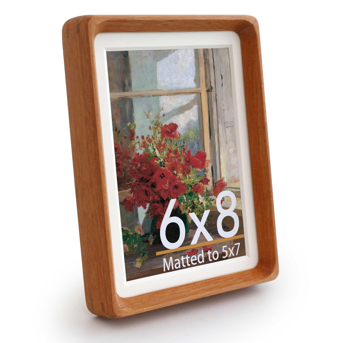 Wooden Picture Frames, 2.5x3.5 Small Polaroid Picture Frame Matted to 2x3 with Plexiglass, Teak Solid Natural Wood Tiny Photo Frame, For TableTop and Wall Mounting