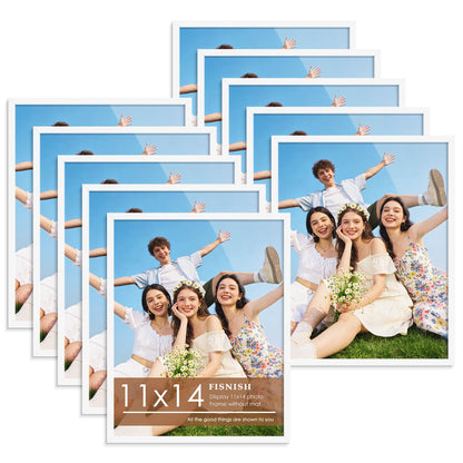 12x12 Picture Frame Sef of 10, for Wall Gallery Decor, Black
