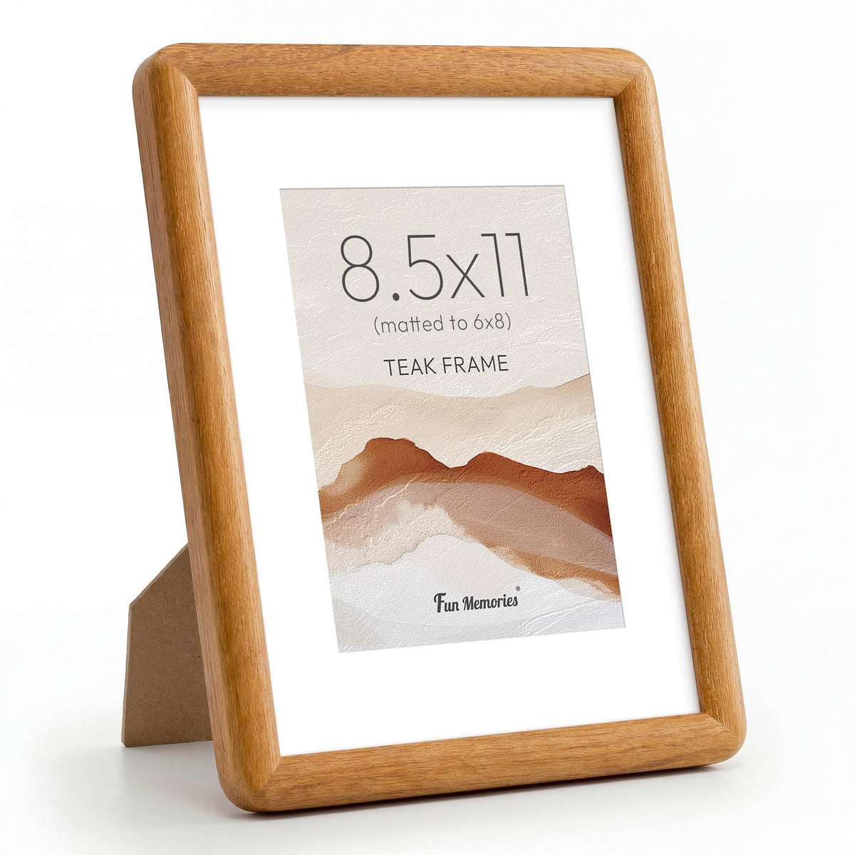 6x6 Picture Frame, USA-Sourced Walnut Wood Photo Frame with Tempered Glass, Handcrafted Rustic Farmhouse Frame for Wall & Tabletop Display, Matted to 4x4