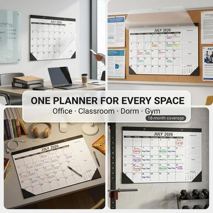2-Pack Desk Calendar 2026-2027 - Two 18-Month Large Monthly Calendars (July 2026 - Dec 2027), 17" x 12" Desktop & Wall Calendars with Thick 120g Paper for Home and Office Sync