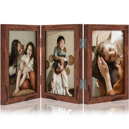 decorUhome Black Triple 4x6 Picture Frame Vertical