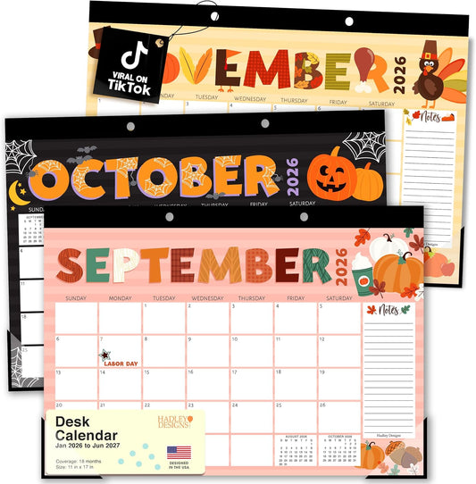 Large Desk Calendar 2026 - Desktop Calendar 2026-2027