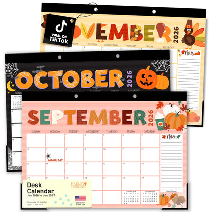 Large Desk Calendar 2026 - Desktop Calendar 2026-2027