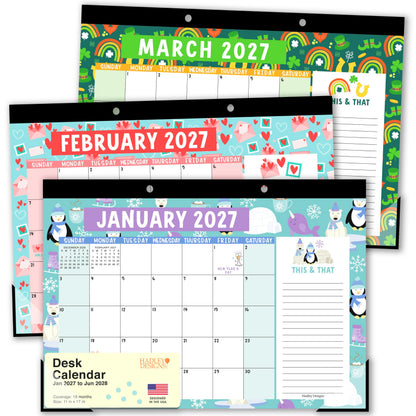 Large Desk Calendar 2026 - Desktop Calendar 2026-2027