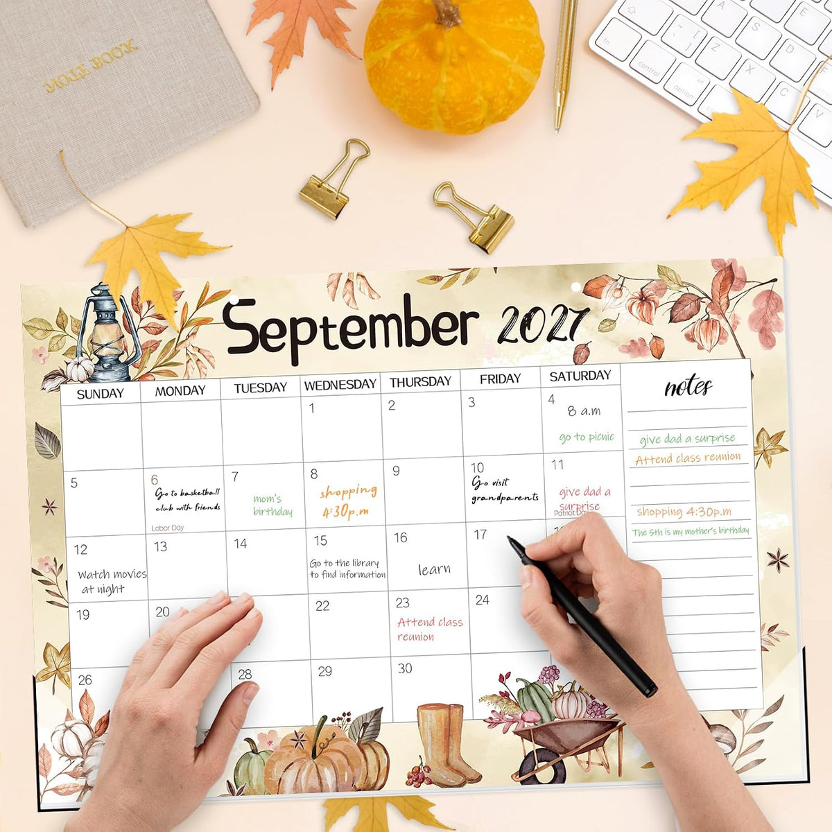Guasslee Desk Calendar 2026-2027, 19 Month Jun 2026-Dec 2027, 17" X 11.5"
