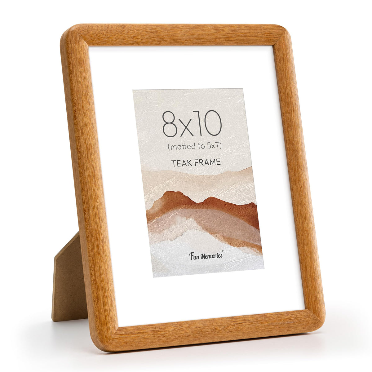 6x6 Picture Frame, USA-Sourced Walnut Wood Photo Frame with Tempered Glass, Handcrafted Rustic Farmhouse Frame for Wall & Tabletop Display, Matted to 4x4