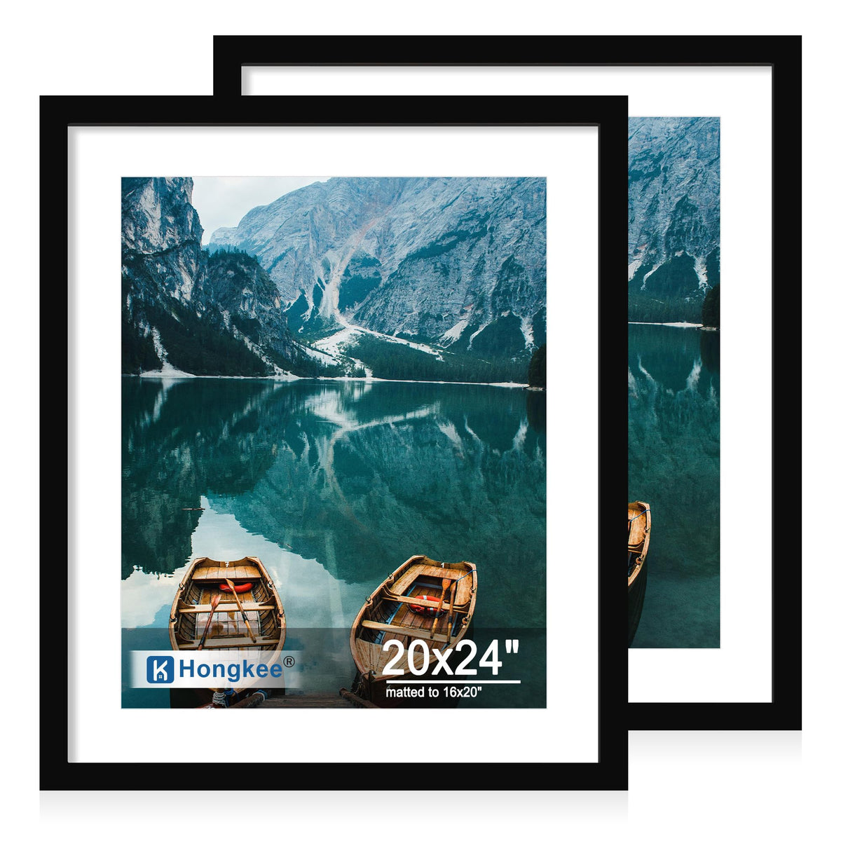 Hongkee 8x11 Picture Frame Set of 2, Real Glass, Rustic Brown Wood Frame