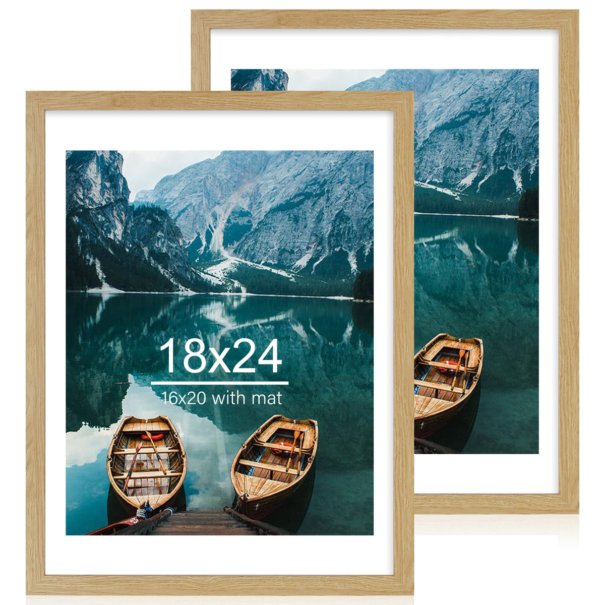 Hongkee 8x11 Picture Frame Set of 2, Real Glass, Rustic Brown Wood Frame