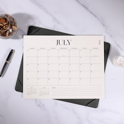 Simplified Desk Calendar 2026-2027 with Desktop Mat, Desk Pad Calendar from July 2026 to December 2027, 14 x 11 Inch, Desk Blotter Calendar for Home Office and School, Easy Planning, Black