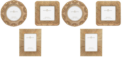 Classic Gold 1920s Mini Frame Set/Set of 3/2.5x2.5 & 2.5x3.5 In | For Tabletop Display | Perfect for Home Decor, Wedding, Graduation, Or Milestone Photos