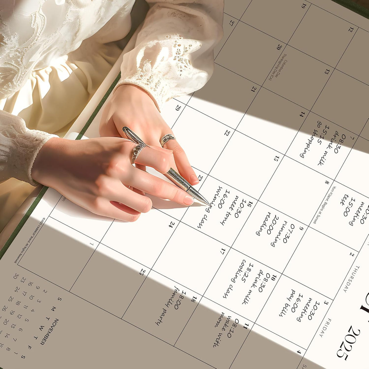 Simplified Desk Calendar 2026 with Desktop Mat, Cabbrix Large Desk Pad Calendar 21" x 16-1/2" Including January 2026 to June 2027, Desk Blotter Calendar for Home School and Office (Mint Green)