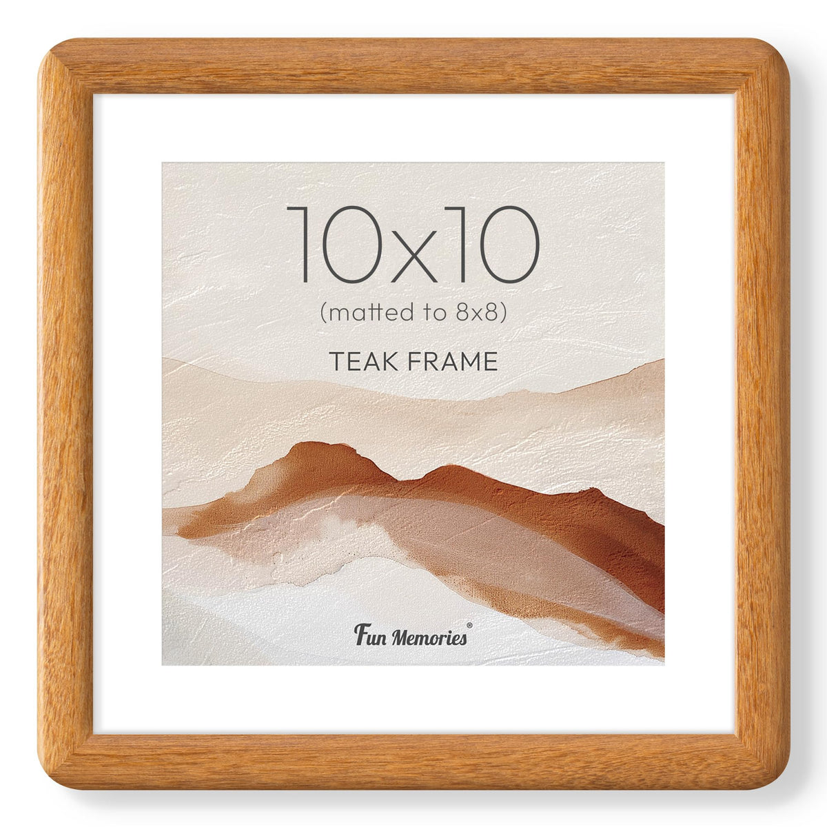 6x6 Picture Frame, USA-Sourced Walnut Wood Photo Frame with Tempered Glass, Handcrafted Rustic Farmhouse Frame for Wall & Tabletop Display, Matted to 4x4
