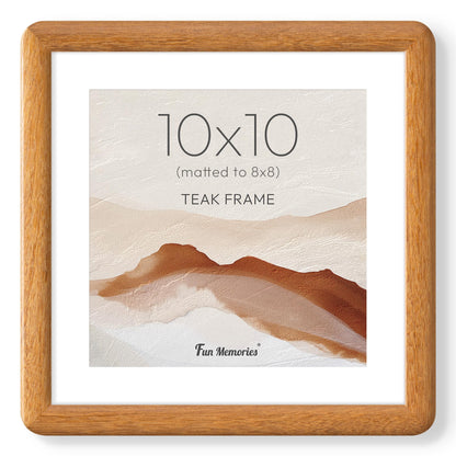 6x6 Picture Frame, USA-Sourced Walnut Wood Photo Frame with Tempered Glass, Handcrafted Rustic Farmhouse Frame for Wall & Tabletop Display, Matted to 4x4