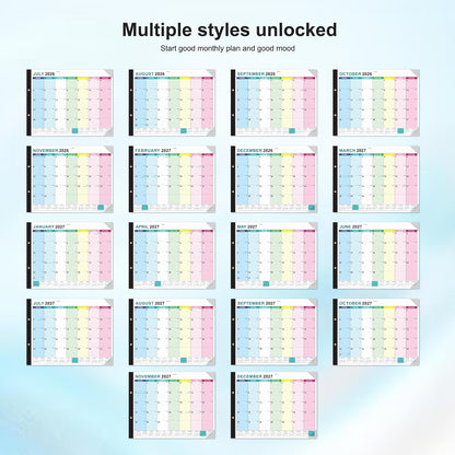 COMIX Desk Calendar 2026-2027, Large 22" x 17" Monthly Desktop Planner Pad with Frosted Cover, 18 Months July 2026 to December 2027, Side Bound Thick 120 GSM Paper for Office School Home