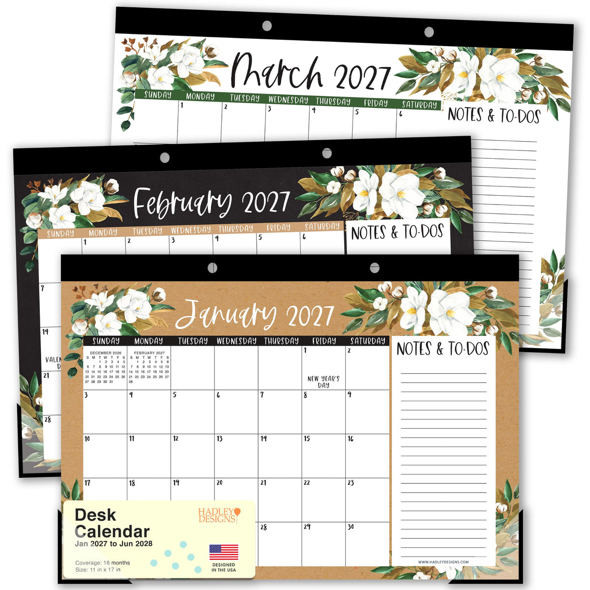 Large Desk Calendar 2026 - Desktop Calendar 2026-2027