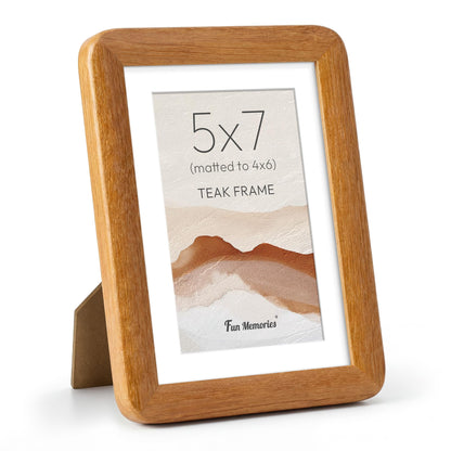 6x6 Picture Frame, USA-Sourced Walnut Wood Photo Frame with Tempered Glass, Handcrafted Rustic Farmhouse Frame for Wall & Tabletop Display, Matted to 4x4