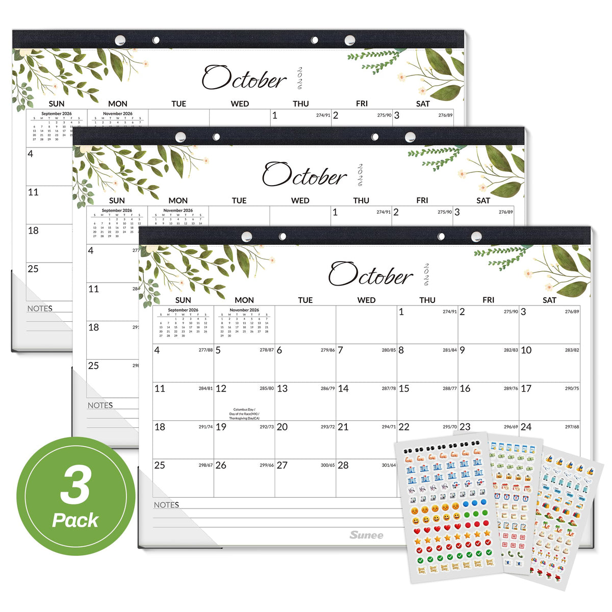 SUNEE Desk Calendar 2026 Large 22x17 from July 2026 to December 2027, Extra Large Desktop Monthly Calendar Pad 18 Months For Teacher or Office, Desk Top, Seasonal
