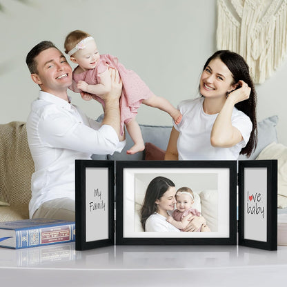 Afuly 3 Picture Frame 4x6 Black 5x7 Collage Triple Photo Frames for Desk