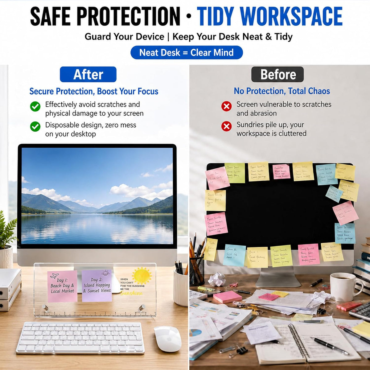 Monitor Memo Board Be The Sunshine Inspirational Acrylic Desk Note Holder