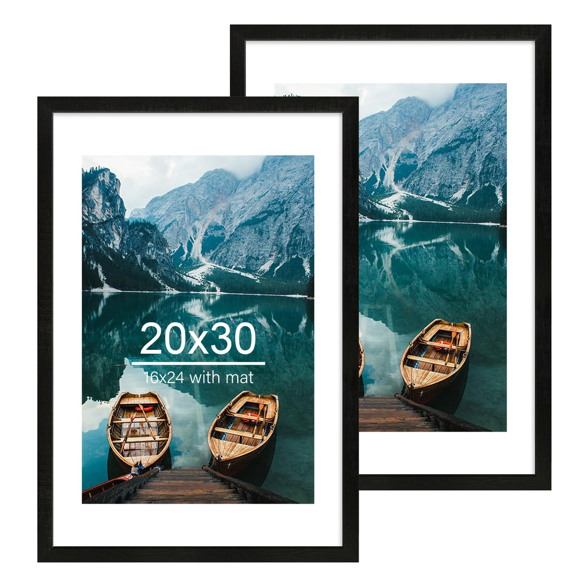 Hongkee 8x11 Picture Frame Set of 2, Real Glass, Rustic Brown Wood Frame