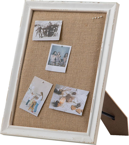 SOFE Rustic Cute Bulletin Board for Desk, 12"×16" Linen Pin Board