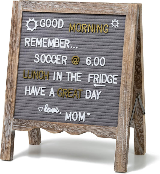 QingE® Double-sided Standing Letter Board,Felt Letter Board with 725 Characters in two Colors, Changeable Letter Board for Home Decor & Shops & Stores Display and Announcement Board