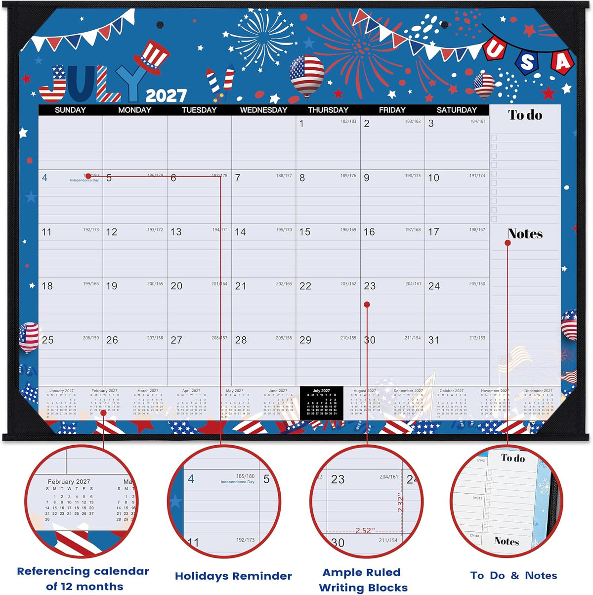 2027 Desk Calendar - Large Desk Calendar 2027, Jan.2027 - Dec.2027