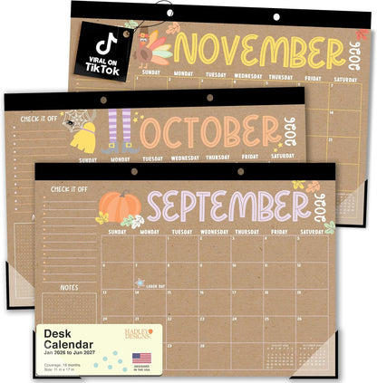 Large Desk Calendar 2026 - Desktop Calendar 2026-2027