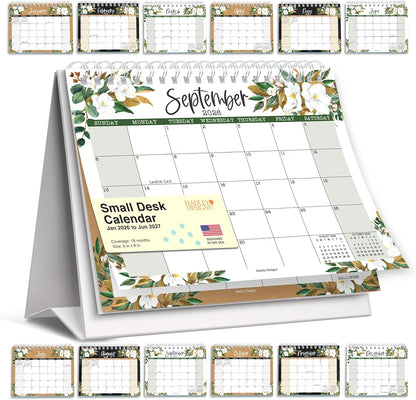 Small Desk Calendar 2026-2027 Standing Flip - 2026 Desk Calendar Small