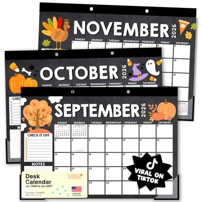 Large Desk Calendar 2026 - Desktop Calendar 2026-2027