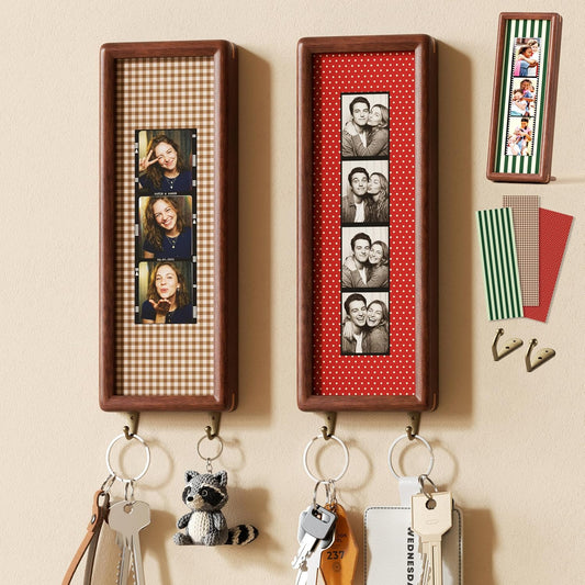 2 PCS Photo Booth Frames with 3 Vintage Mats for Wall & Desktop