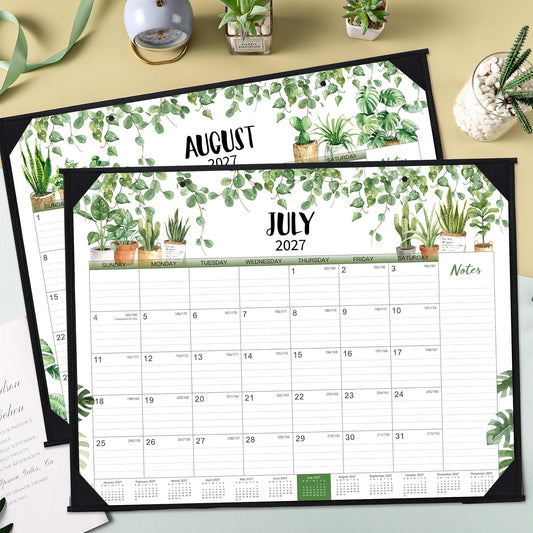 2027 Desk Calendar - Large Desk Calendar 2027 22x17, Jan. 2027 - Dec. 2027, 2027 Large Calendar, 12 Months, Corner Protectors - Plants