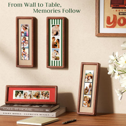 2 PCS Photo Booth Frames with 3 Vintage Mats for Wall & Desktop